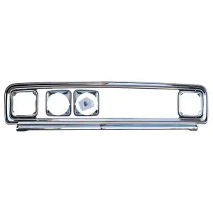 1971-1972 Chevrolet Pickup Truck|Suburban|Blazer Grille Frame w/Headlight Bezels and Bezel Hardwear, Steel Chrome-0849-951G