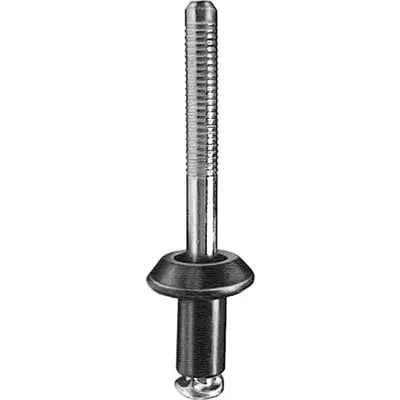1/4" Aluminum Rivet Black Rec Head 1/2" Flange Grip .031-.219" - PK 15-WF55523