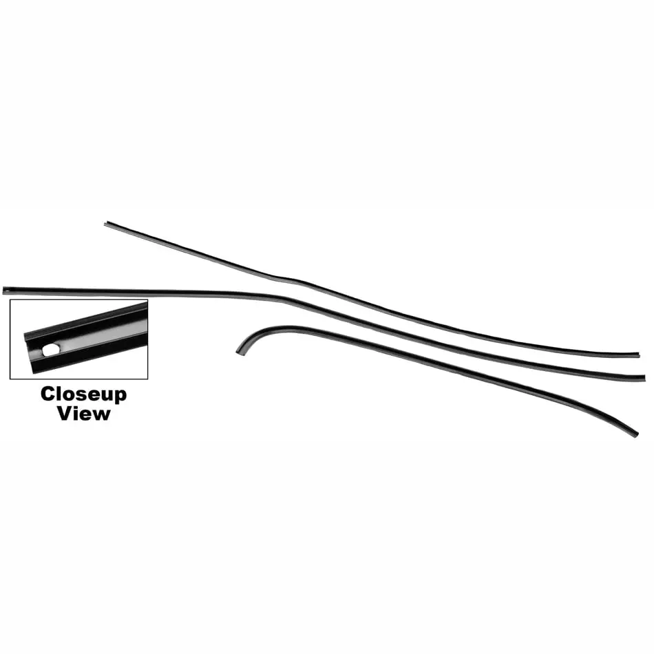 1947-1954 Chevy Pickup Truck Door Trim/Windlace Channel Driver Side (LH) 3Pc Set