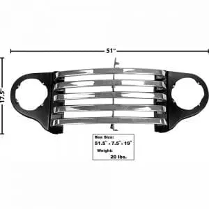 1948-1950 Ford Pickup Truck Grille Panel Chrome Bar