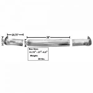 1955 Chevy 150|210|Bel Air|Nomad Rear Bumper 3 Piece Style