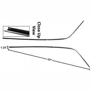 1962-1964 Chevy Impala Roof Drip Rail Pair