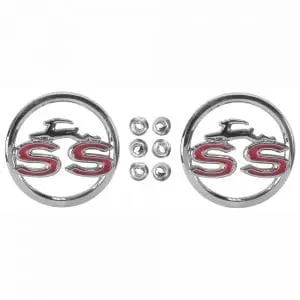 1963 Chevy Impala Emblem Quarter Panel SS Pair GM