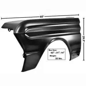 1964-1965 Ford Falcon Fender Driver Side (LH) No Molding Holes