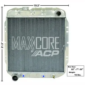 1964-1966 Ford Falcon| Mustang Radiator Aluminum 2-Row (Fox 302)