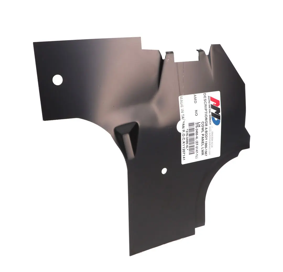 1964-1967 Buick|Chevrolet|Oldsmobile|Pontiac Skylark|GS|Chevelle|Malibu|El Camino|Cutlass|442|GTO|LeMans|Tempest Cowl Side Hinge Panel Lower Reinforcement