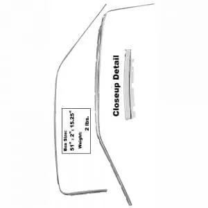 1965-1966 Ford Mustang Door Sash Escutcheon Pair Fastback