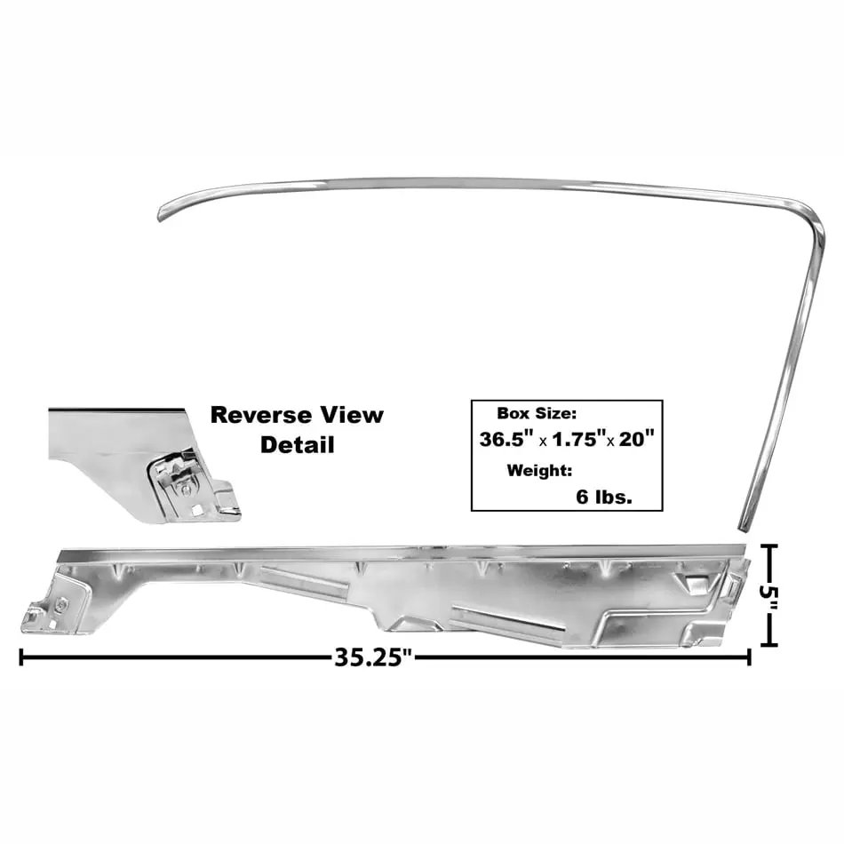 1965-1966 Ford Mustang Door Window Frame Kit Passenger Side (RH) F/B