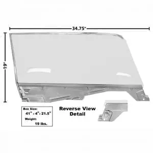1965-1966 Ford Mustang Door Window Glass Assembly Driver Side (LH) Coupe