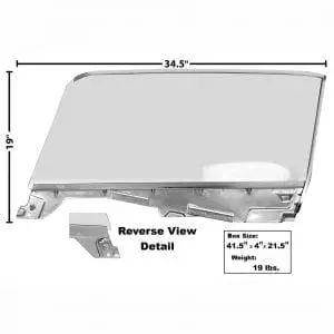 1965-1966 Ford Mustang Door Window Glass Assembly Passenger Side (RH) Convertible