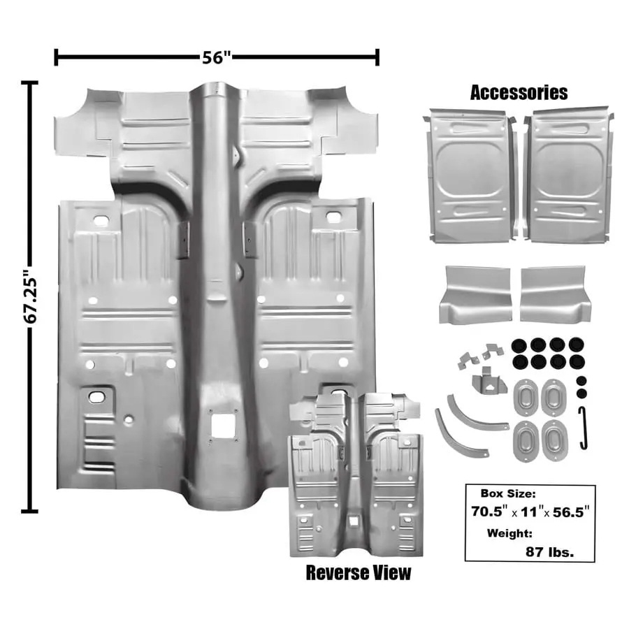 1965-1968 Ford Mustang Coupe and Fastback Floor Pan for 1" Mini Tub