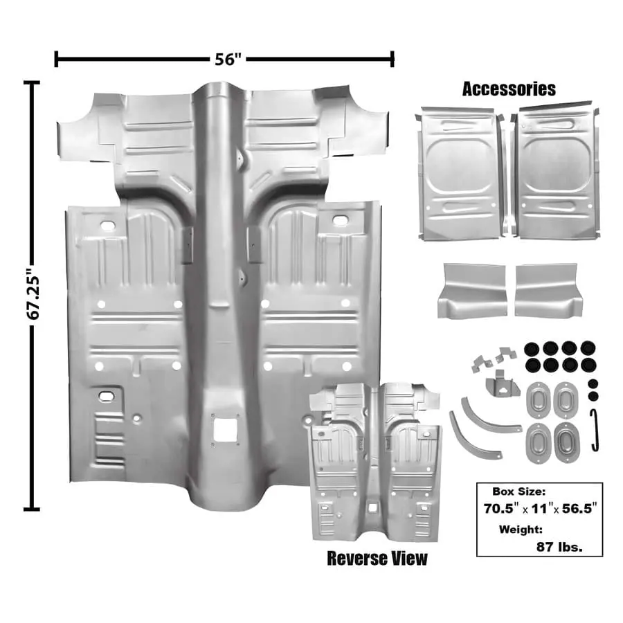 1965-1968 Ford Mustang Coupe and Fastback Floor Pan for 2" Mini Tub