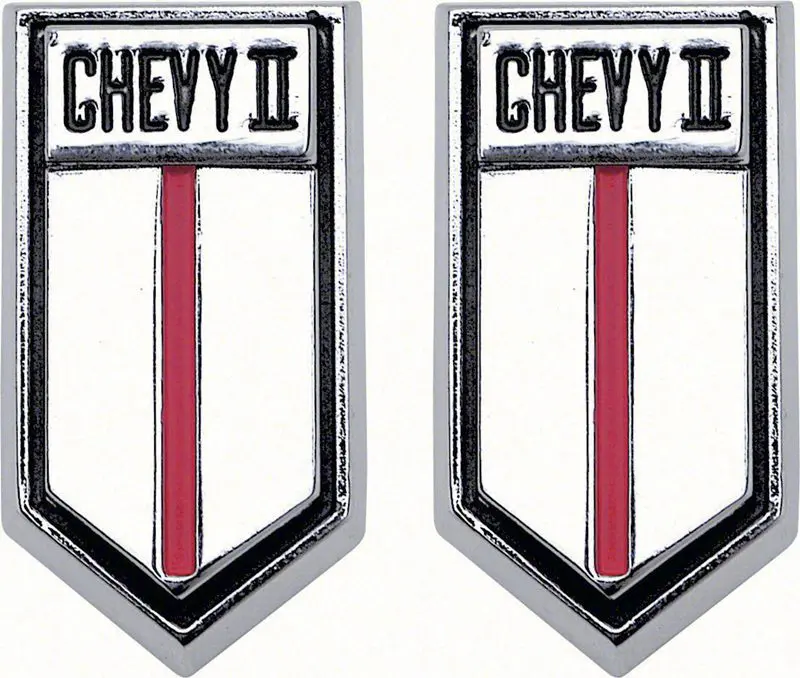 1966-1967 Chevrolet Chevy II Door Panel Emblem Pair