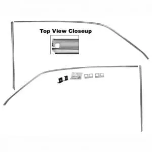 1966-1967 Chevy Chevelle Door Sash Set (Holds Roof Rail Seal)