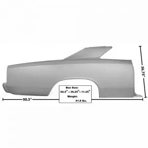 1966-1967 Chevy Chevelle Quarter Panel Full Passenger Side (RH) Coupe