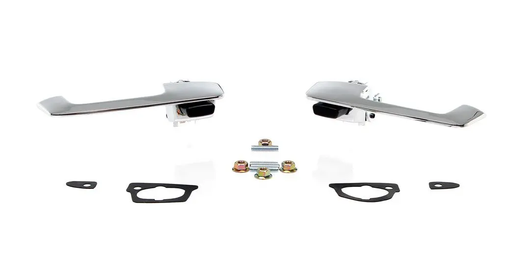1966-1967 Plymouth|Dodge Charger|Coronet|Belvedere|GTX|Satellite Outside Door Handles Black Buttons Kit