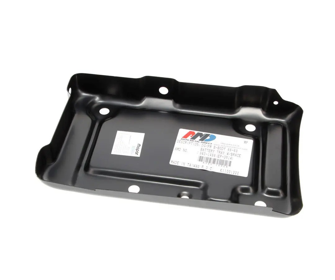 1966-1969 Plymouth|Dodge Charger|Coronet|Super Bee|Belvedere|GTX|Road Runner|Satellite Battery Tray w/"S" Braces-AMD340-1466
