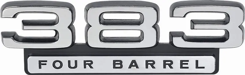 1966-1971 Plymouth|Dodge Barracuda|Dart|Charger|Coronet|Super Bee|Barracuda Fender Emblem 383