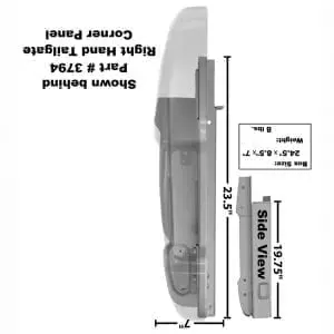 1966-1977 Ford Bronco Bed Stake Corner Passenger Side (RH)