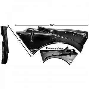 1967-1968 Chevy Camaro or Pontiac Firebird Quarter Panel Inner Bracket Passenger Side (RH)