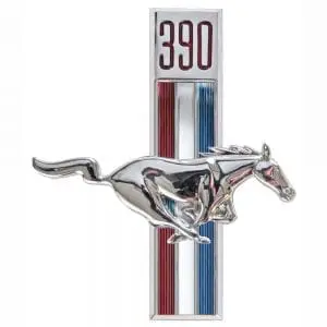 1967-1968 Ford Mustang Emblem Running Horse 390 Passenger Side (RH)
