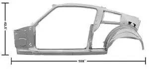 1967-1968 Ford Mustang Quarter-Door Frame Assembly Driver Side (LH) Fastback-DYN3645UWT