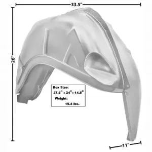 1967-1968 Ford Mustang Wheelhouse Complete Passenger Side (RH) Convertible