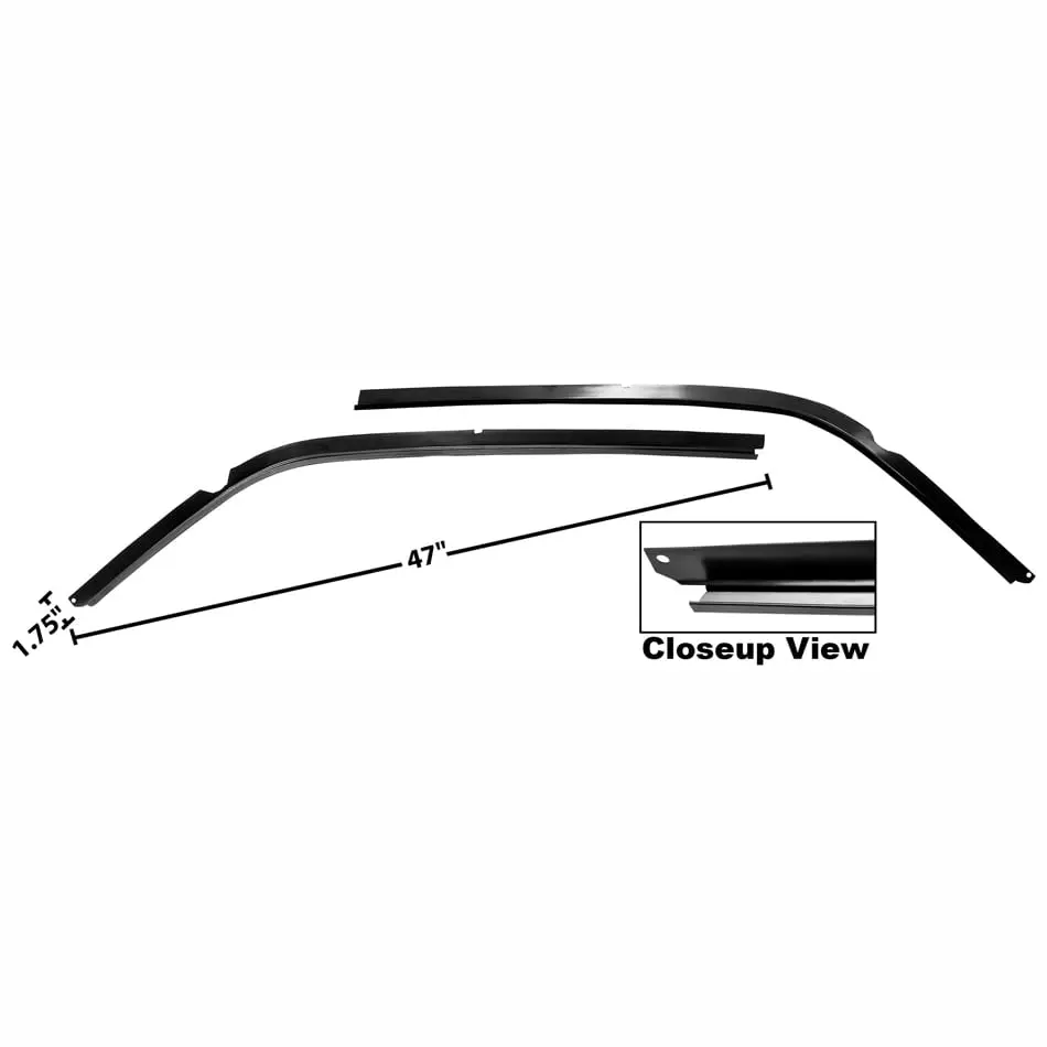 1967-1969 Chevy Camaro or Pontiac Firebird Roof Drip Rail Pair