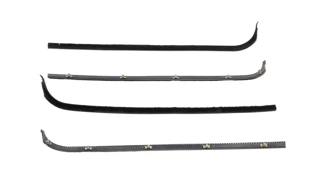 1967-1970 Ford Pickup Truck Front Door Beltline Window Felts Chrome