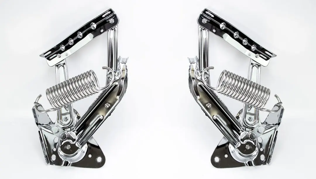 1967-1972 Chevrolet|GMC Blazer|Jimmy|Suburban|Pickup Truck Chrome Hood Hinges w/Stainless Springs