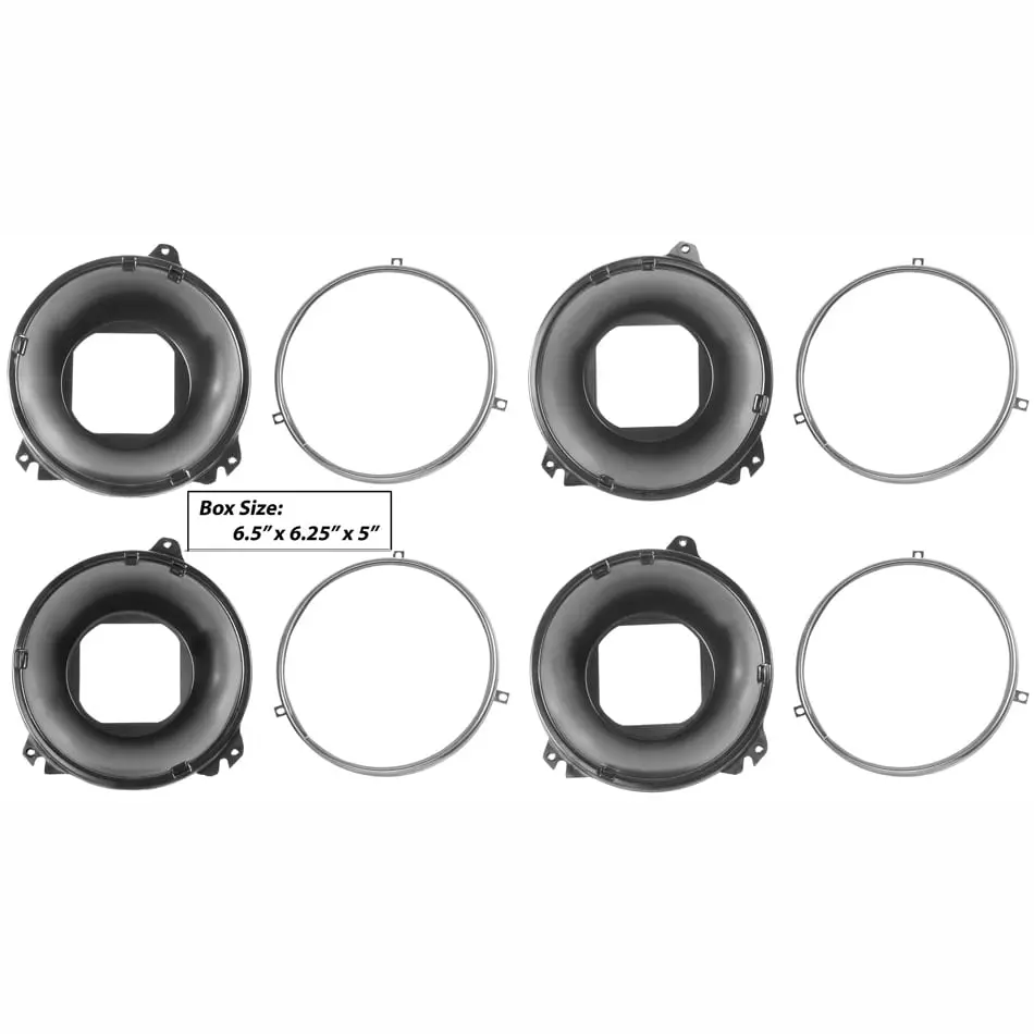 1967-1972 GMC Pickup Truck Headlamp Bucket and Ring 8 Pcs