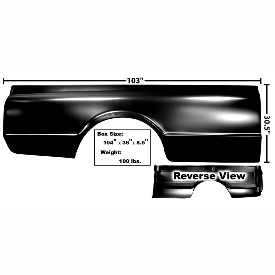 1967 Chevy Pickup Truck Bedside Passenger Side (RH) Long Bed