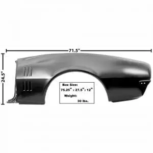 1967 Pontiac Firebird Quarter Panel Full Driver Side (LH) Convertible