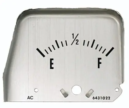 1968-1969 Chevrolet Camaro Console Fuel Gauge Face
