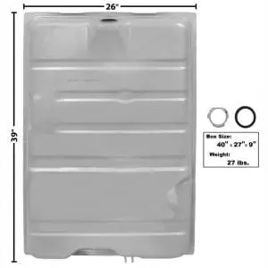 1968-1970 Dodge Coronet or Plymouth Roadrunner Gas Tank 19 Gal with 2" Vent Pipe