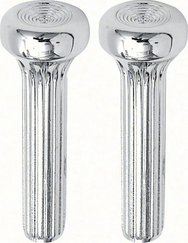 1968-1972 Buick|Chevrolet|Oldsmobile|Pontiac Skylark|Chevelle|Malibu|Nova|El Camino|Monte Carlo|Chevy II|Cutlass|442|GTO|LeMans|Tempest Door Lock Knob Chrome Ribbed