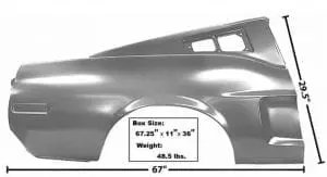 1968 Ford Mustang Quarter Panel Passenger Side (RH) with Early Marker-DYN3645GAWT