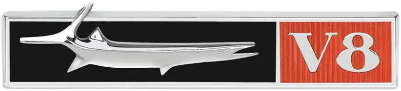1968 Plymouth Barracuda Fender Emblem w/Fish V8