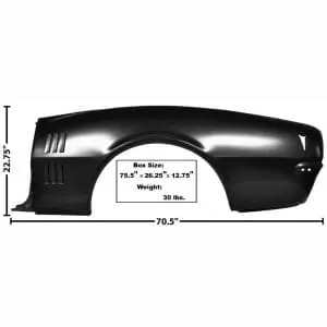 1968 Pontiac Firebird Quarter Panel Full Driver Side (LH) Convertible