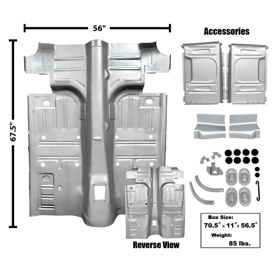 1969-1970 Ford Mustang Coupe and Fastback Floor Pan for 1" Mini Tub