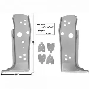1969-1970 Ford Mustang Pillar A Pair with Brackets