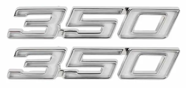 1969-1972 Chevrolet Chevelle|Malibu|Monte Carlo|Impala|Bel Air|Biscayne|Caprice Fender Emblems 350