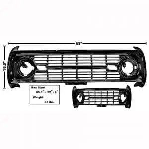 1969-1977 Ford Bronco Grille  Painted No Logo