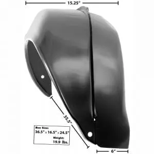 1969 Chevy Camaro or Pontiac Firebird Wheelhouse Deep Tub Complete Passenger Side (RH)