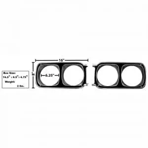 1969 Plymouth Roadrunner Headlamp Bezel Set Of 2