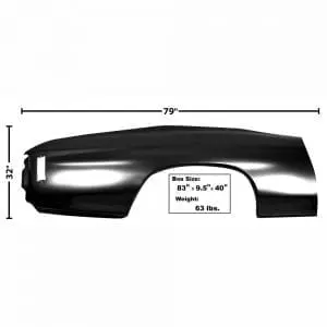 1970-1972 Chevy Chevelle Quarter Skin Passenger Side (RH) Coupe