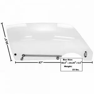 1970-1974 Chevy Camaro Door Glass Complete Passenger Side (RH)