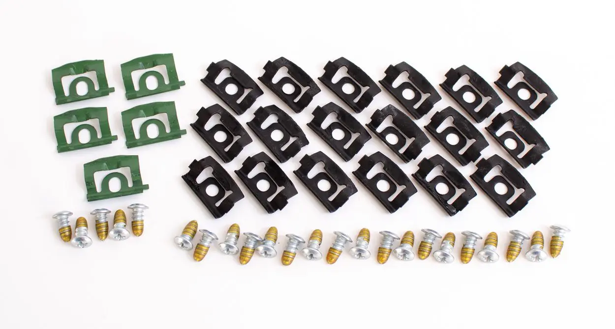 1970-1976 Dodge|Plymouth Demon|Duster|Dart Windshield Molding Clips/Screw Kit-AMKH-C-8025