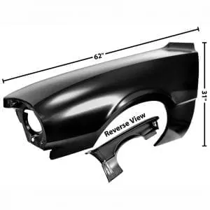 1970-1977 Ford Maverick Fender Driver Side (LH) w/o Side Lamp Hole