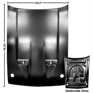 1971-1973 Ford Mustang Hood Nasa with Twist Lock Hole